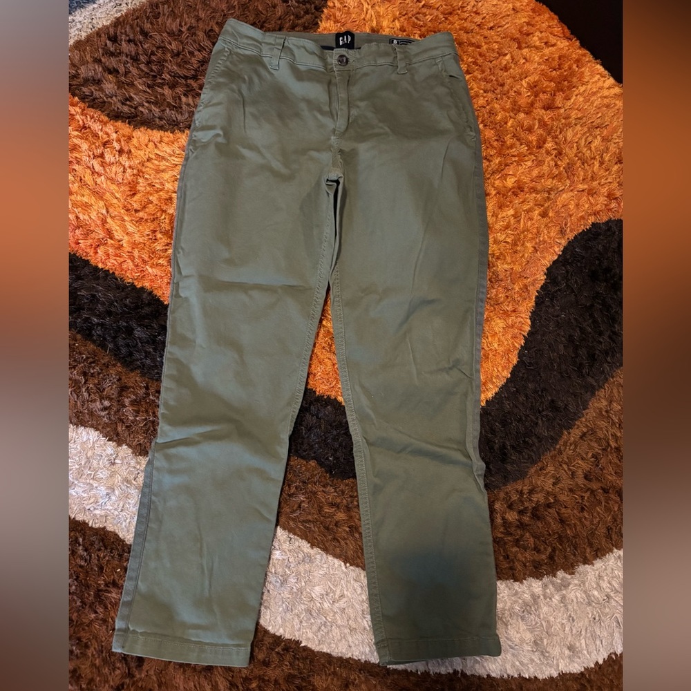 Gap, Olive Green, Relaxed Girlfriend, Pants